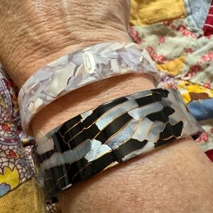 Stylish Black and White Wearable Acrylic Cuff Bracelets